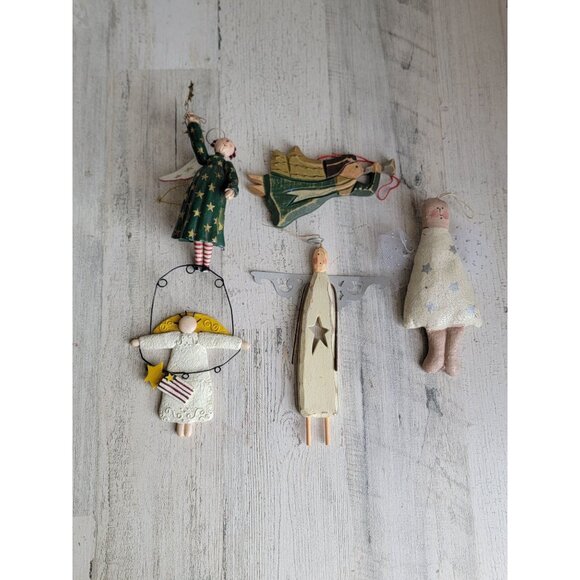 Angel ornament lot set raggedy Ann religious Xmas halo - Picture 1 of 11